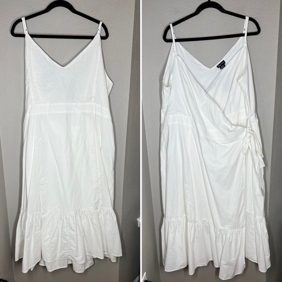 City Chic White Sweet Tie Midi Wrap Dress - Picture 3 of 4